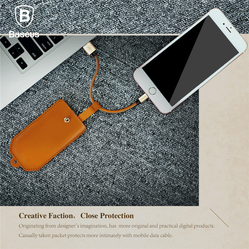 Leather Pouch Keychain Style Lightning Cable | CooliPhoneAccessories