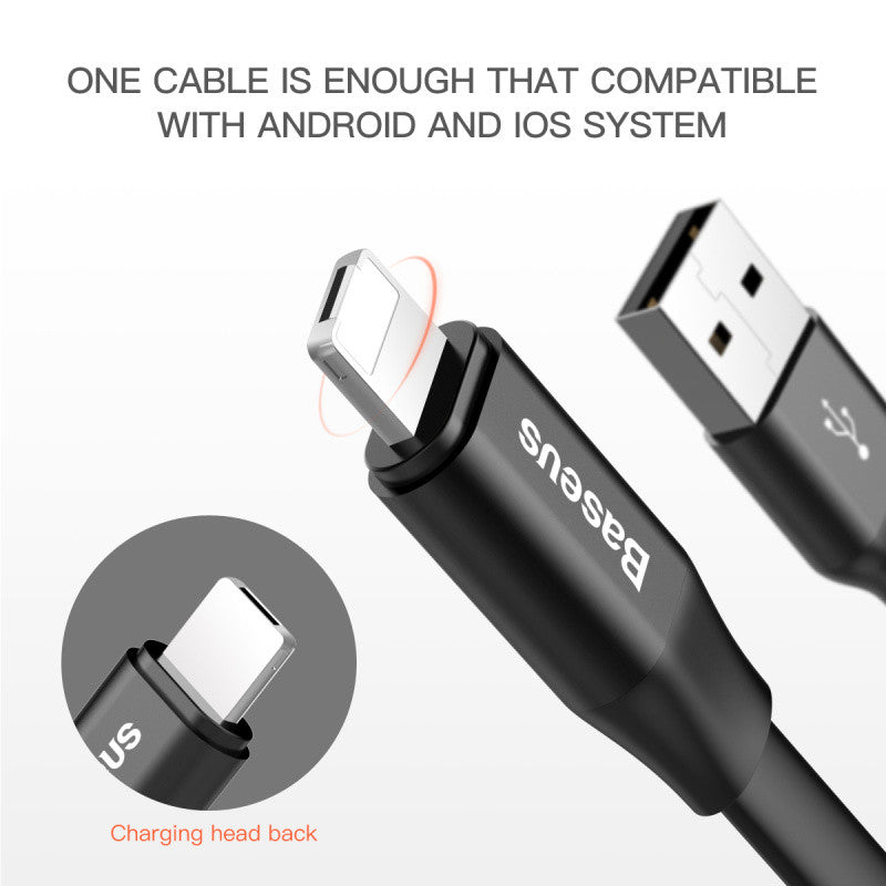 Baseus Reversible Micro USB Cable For iPhone 7 6 6s 5 5s se Android For Samsung HTC LG Fast Data Sync Charger Mobile Phone Cable