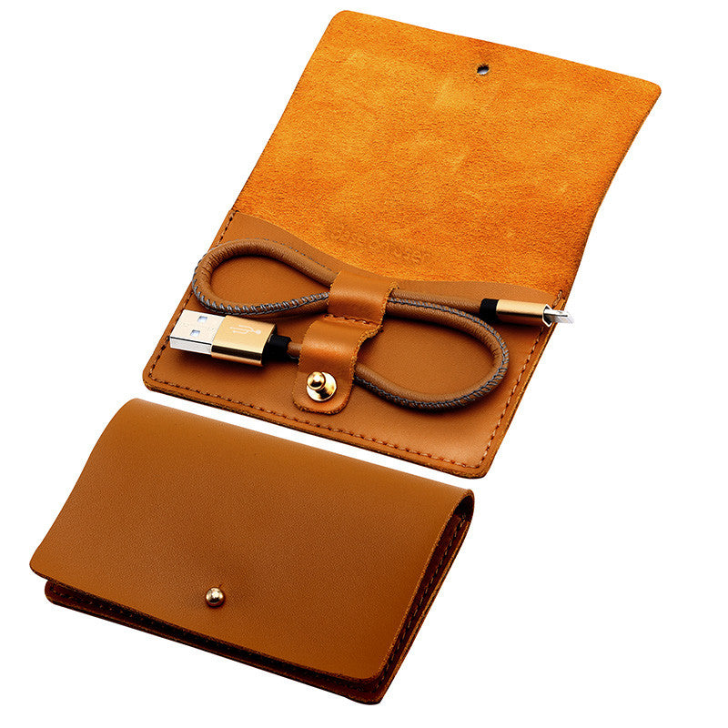 Leather Pouch Keychain Style Lightning Cable | CooliPhoneAccessories